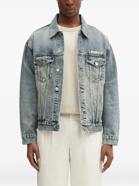 A BATHING APE® logo-embroidered denim jacket