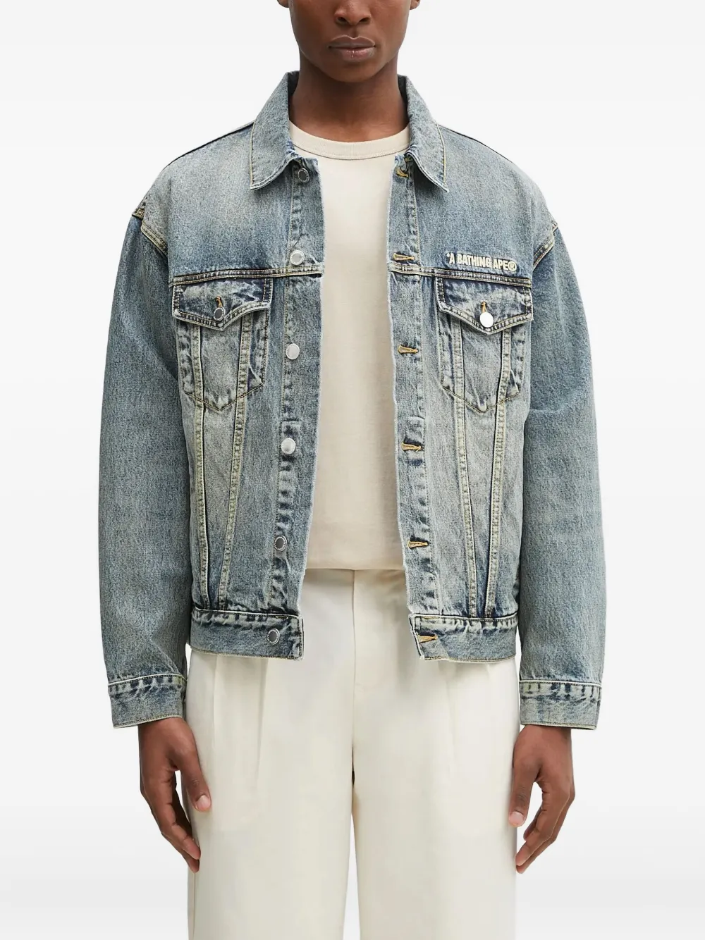 A BATHING APE® logo-embroidered denim jacket | Denim Jackets | Image 2