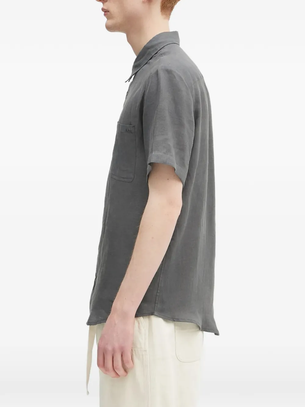  A.p.c. Chest-pocket Short-sleeve Shirt - Grey 