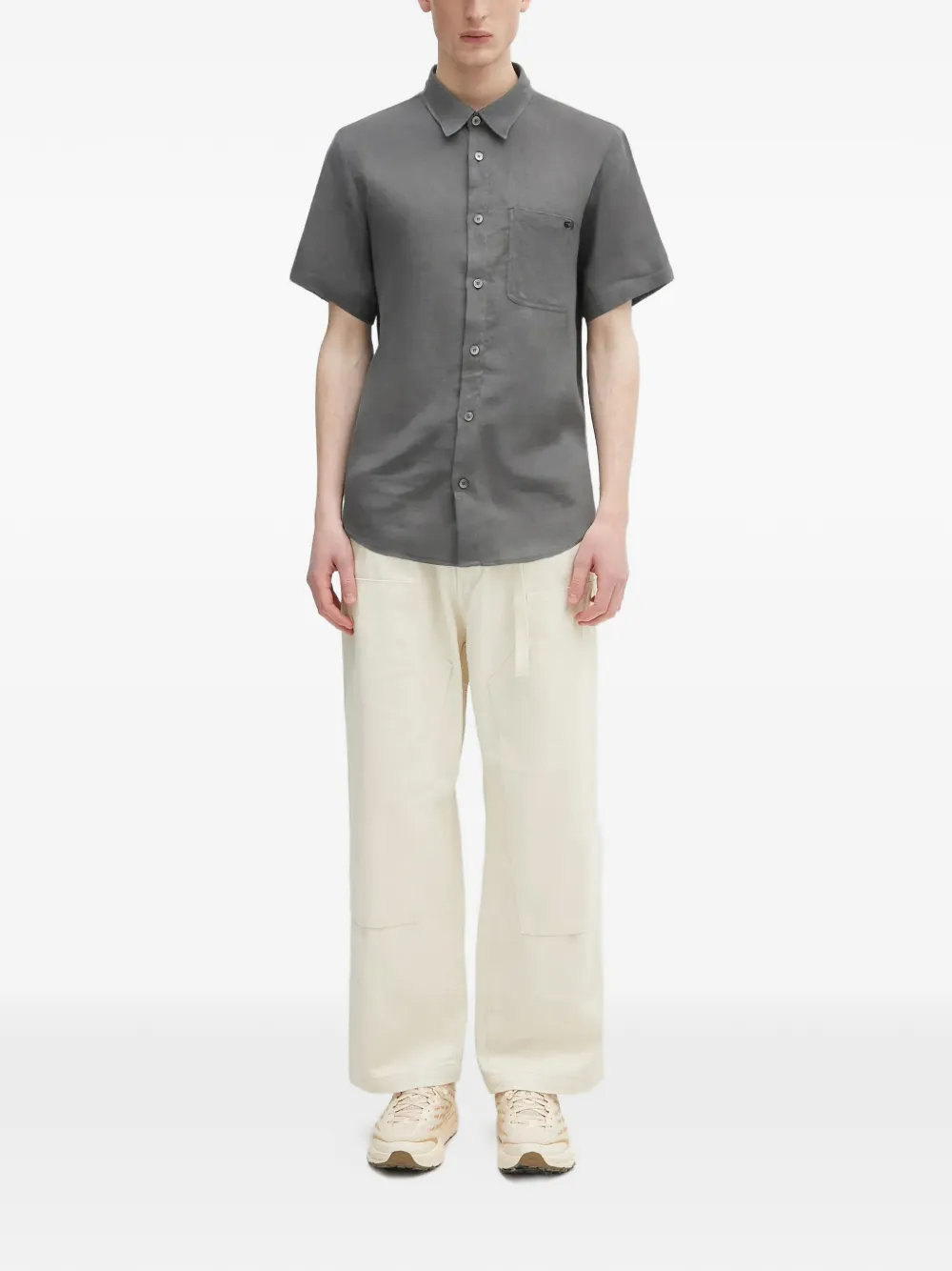 A.P.C. chest-pocket short-sleeve shirt - Grijs