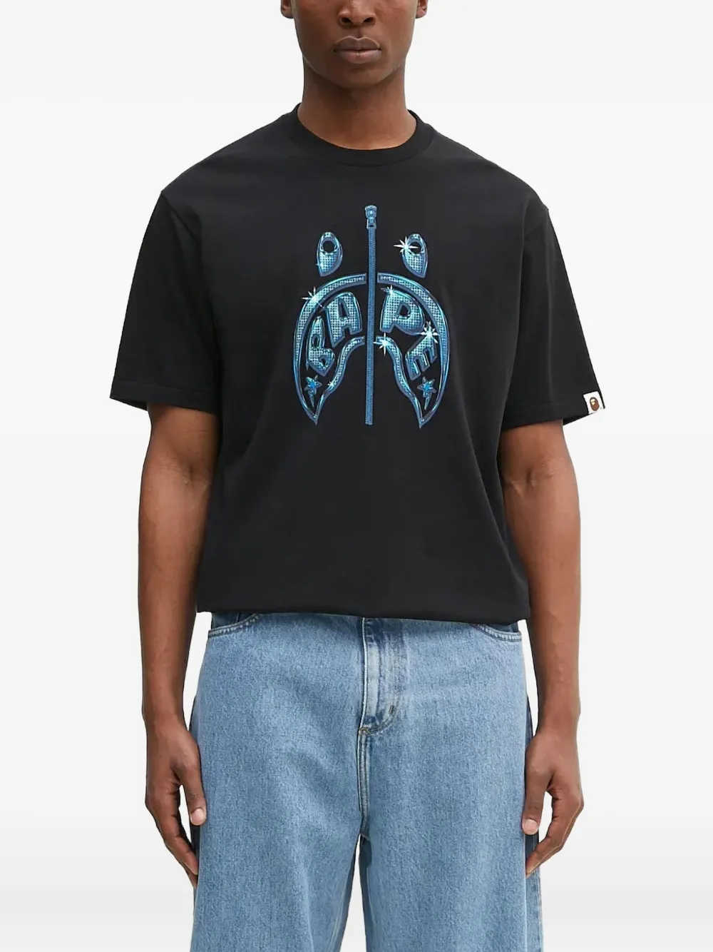 A BATHING APE® Shark graphic-print T-shirt | Black | Image 1