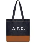 A.P.C. Axel leather-base denim tote bag - Blue