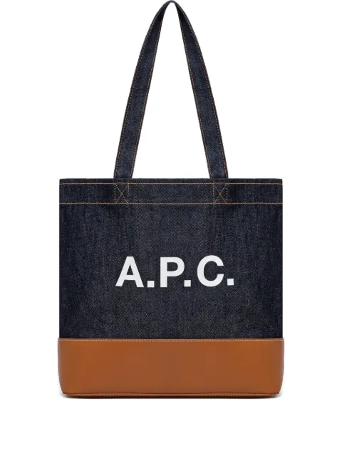 A.P.C. Axel leather-base denim tote bag