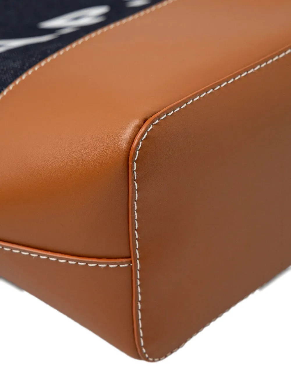 Apc A.p.c. Women Two-tone Denim And Leather Mini Axel Shopping Bag