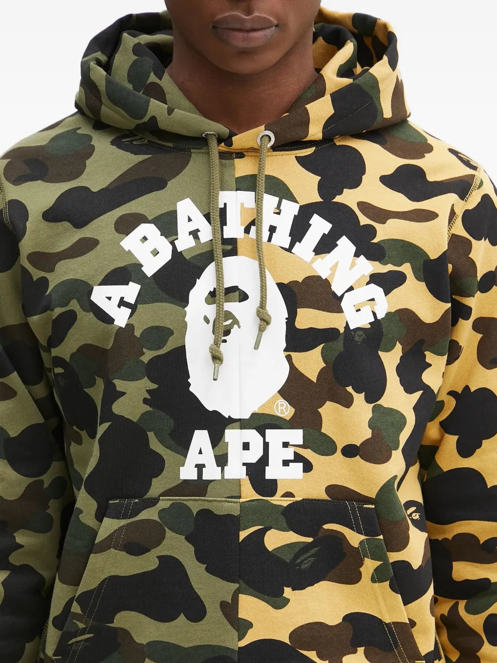 A BATHING APE 1st Camo College hoodie Groen