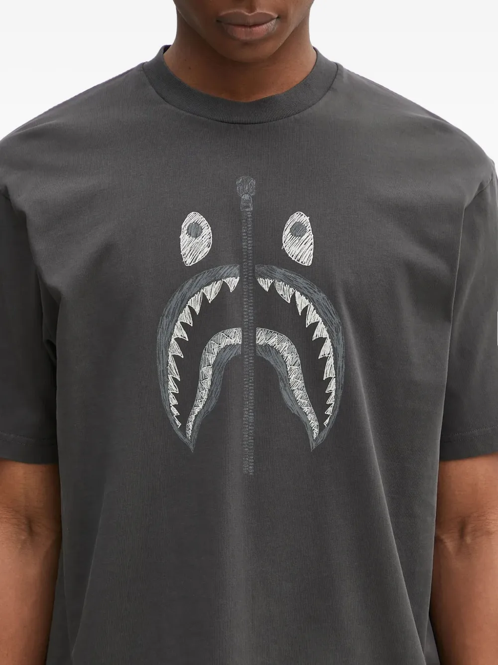 A BATHING APE T-shirt met haaienkop Zwart