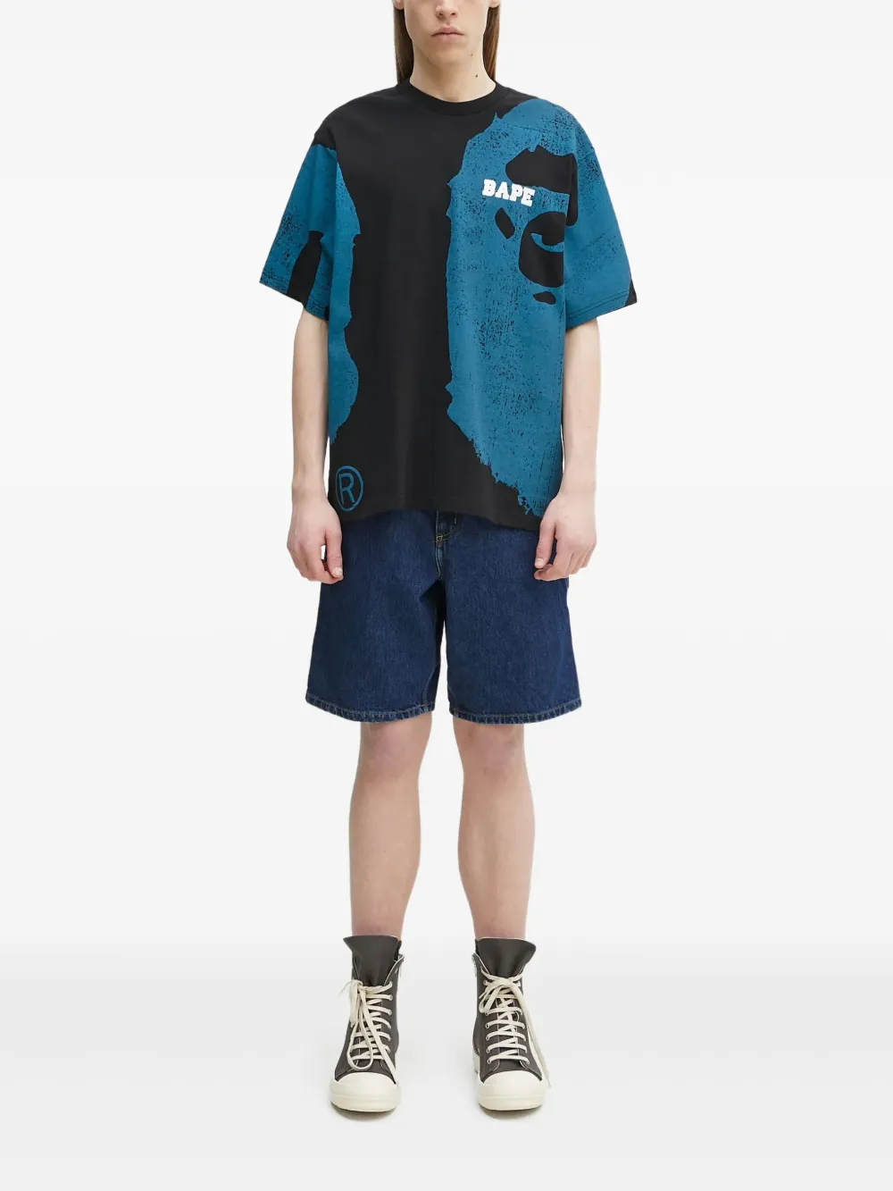 A BATHING APE Katoenen T-shirt met print Zwart