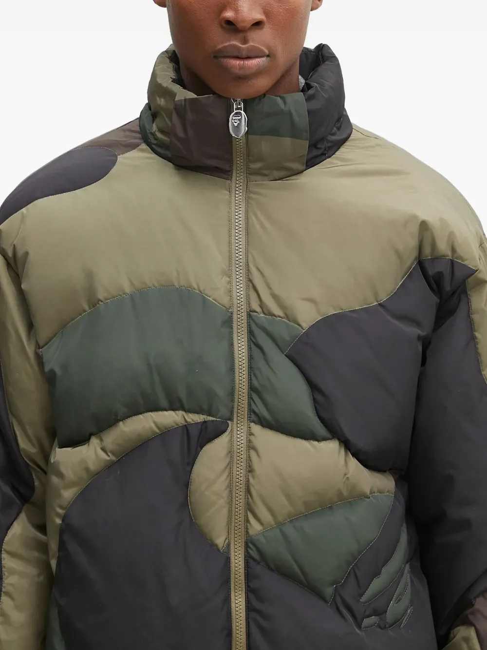 A BATHING APE Gewatteerd jack met camouflageprint Groen
