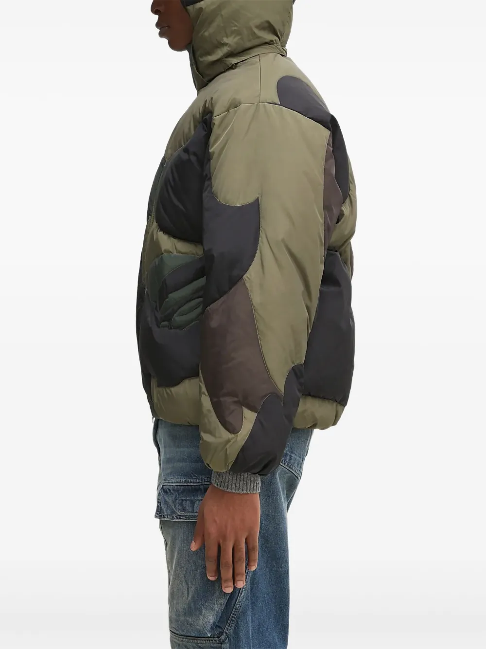 A BATHING APE Gewatteerd jack met camouflageprint Groen