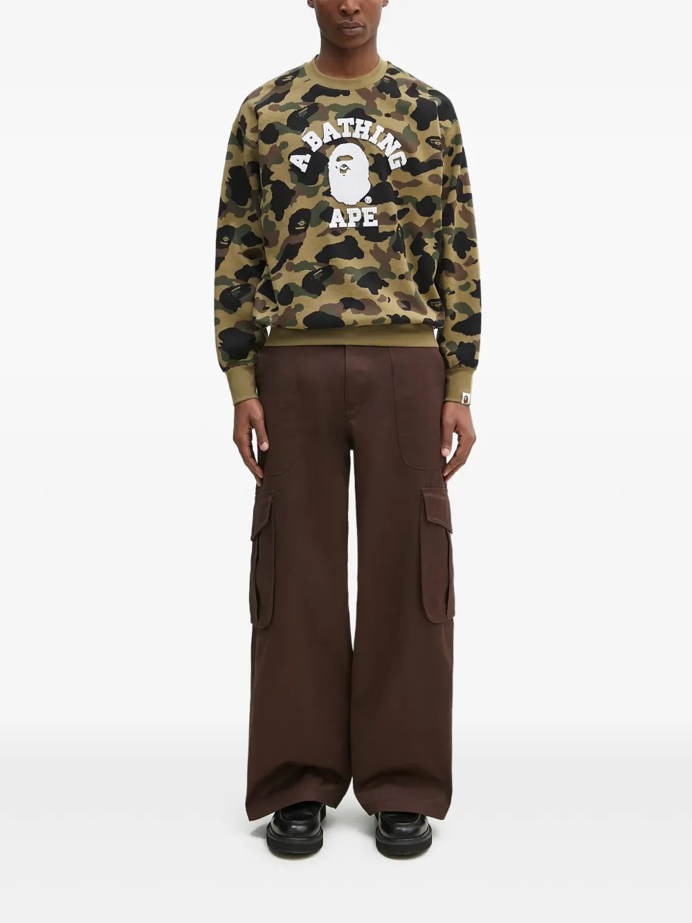 A BATHING APE® camouflage-print Ape Head sweatshirt | Neutrals | Image 1