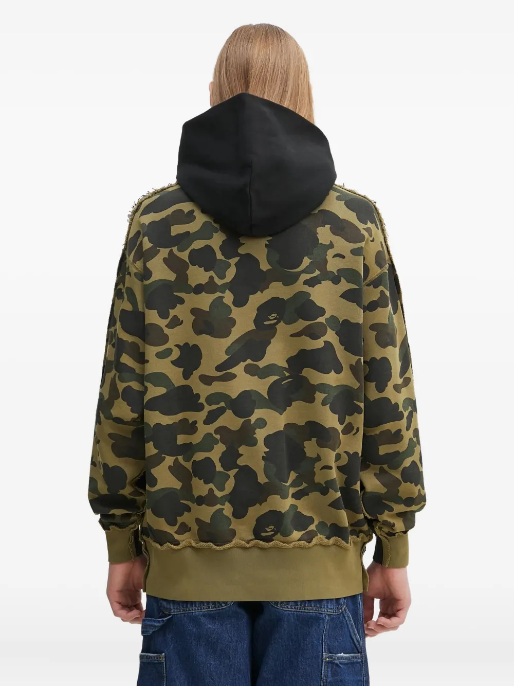 A BATHING APE Hoodie met camouflageprint Zwart