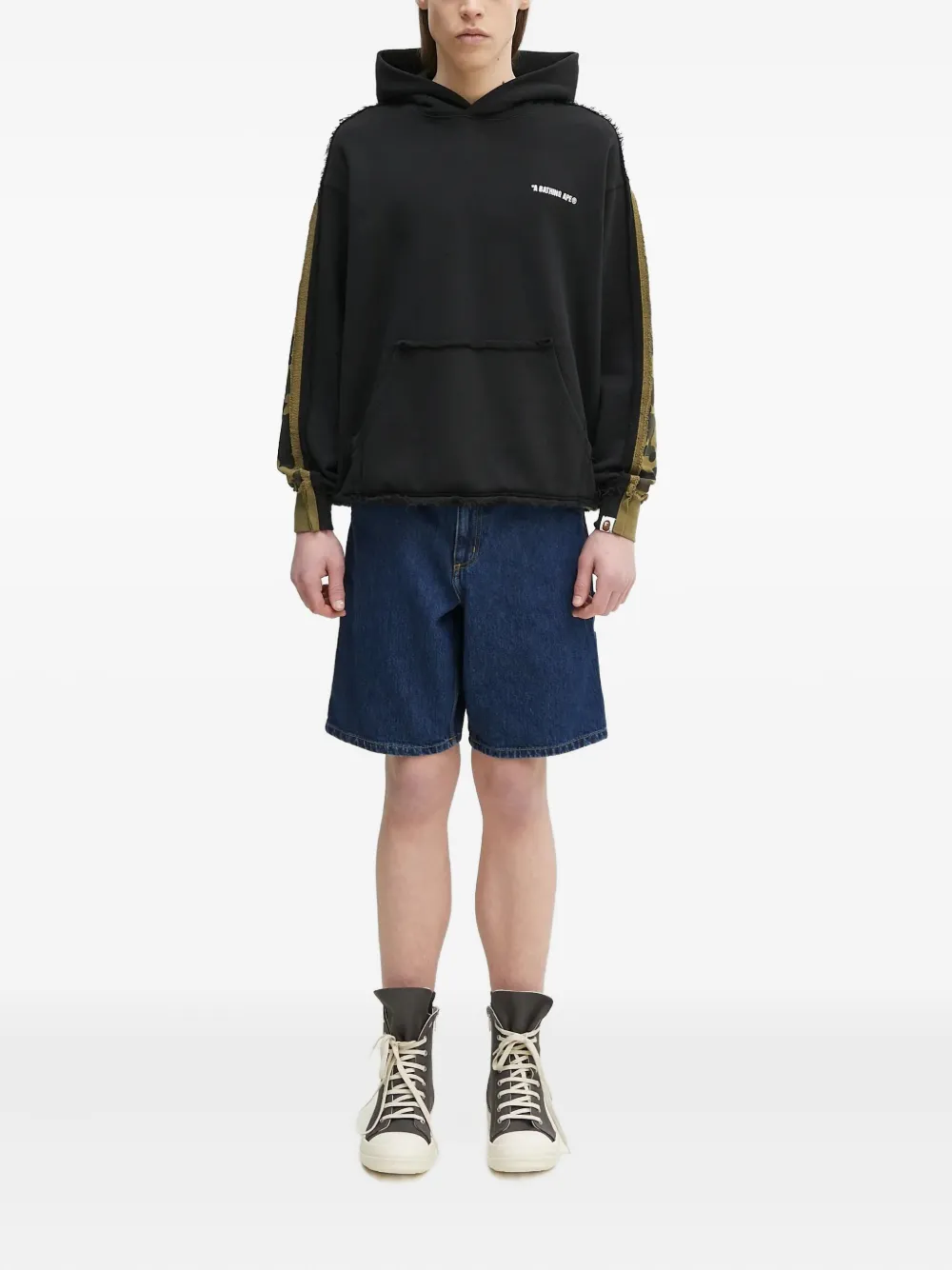 A BATHING APE Hoodie met camouflageprint Zwart