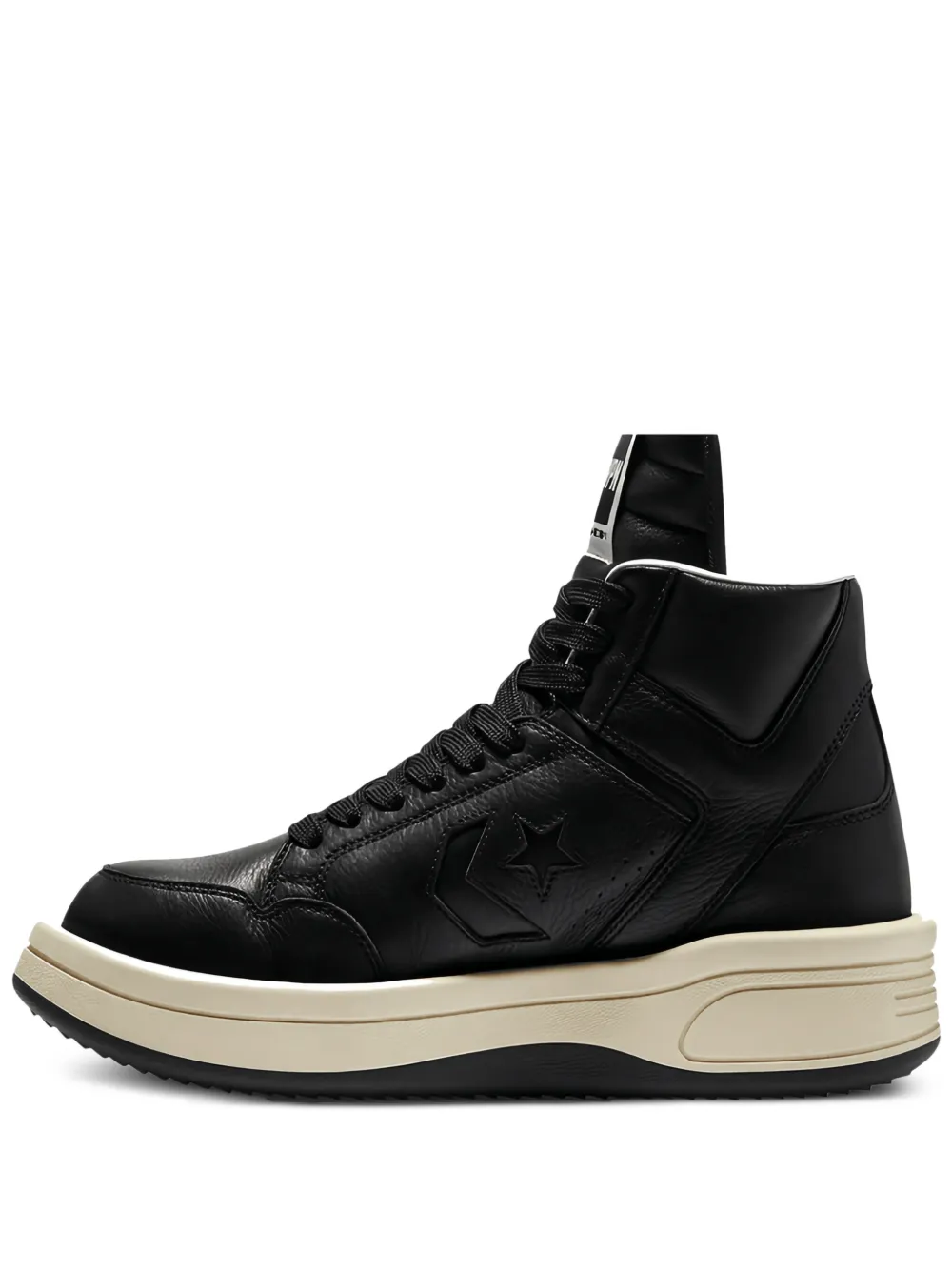 Converse x Rick Owens DRKSHDW high-top sneakers met sterdetail Zwart