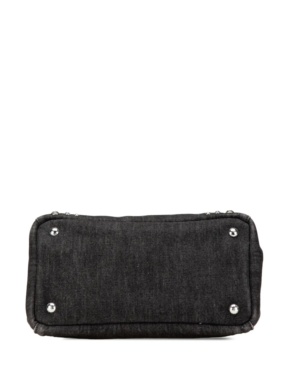Pre-owned Prada 2010-2024 Small Denim Canapa Bijoux Satchel
