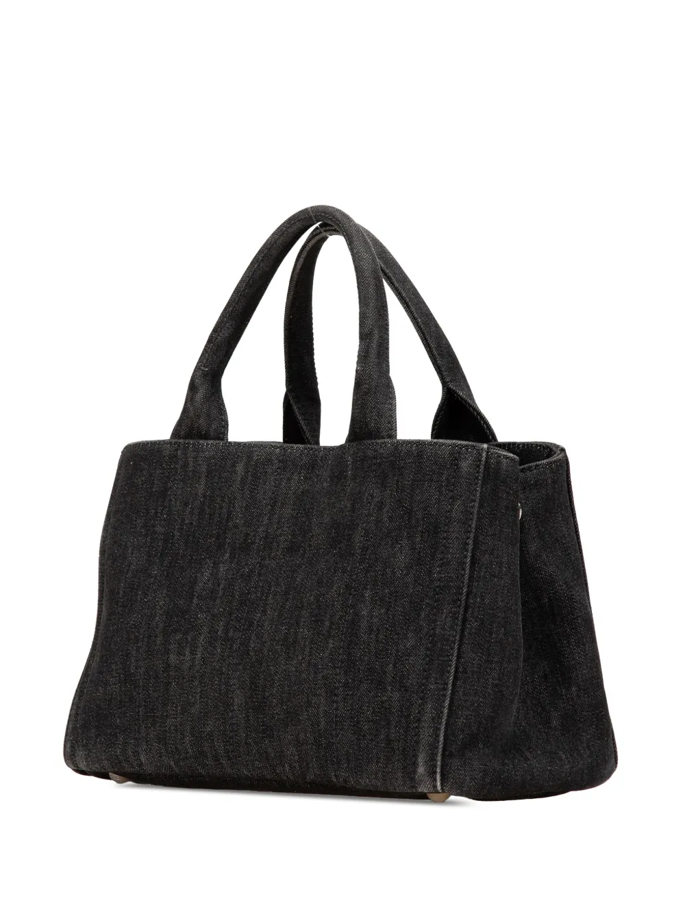 Pre-owned Prada 2010-2024 Small Denim Canapa Bijoux Satchel