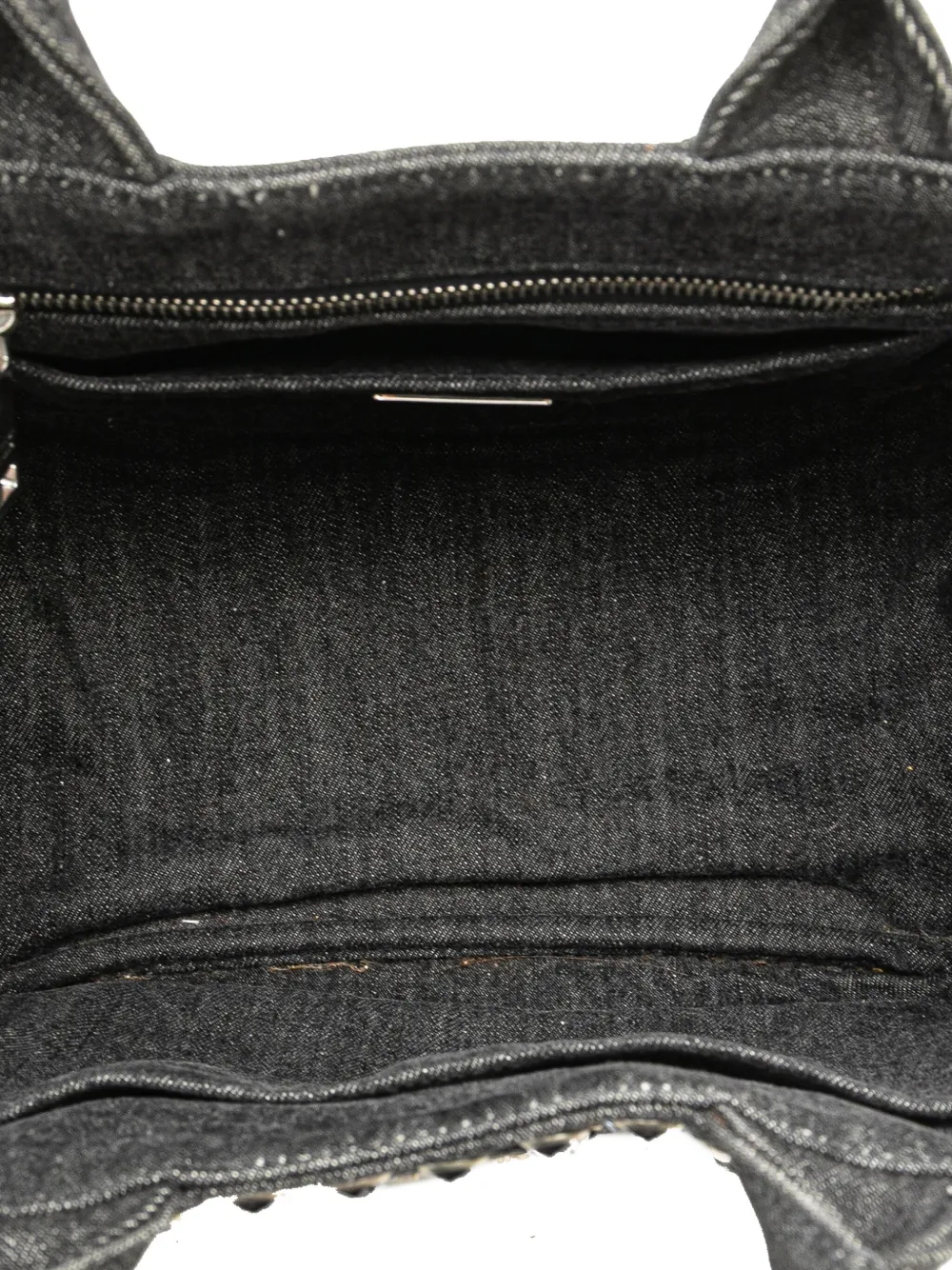 Pre-owned Prada 2010-2024 Small Denim Canapa Bijoux Satchel