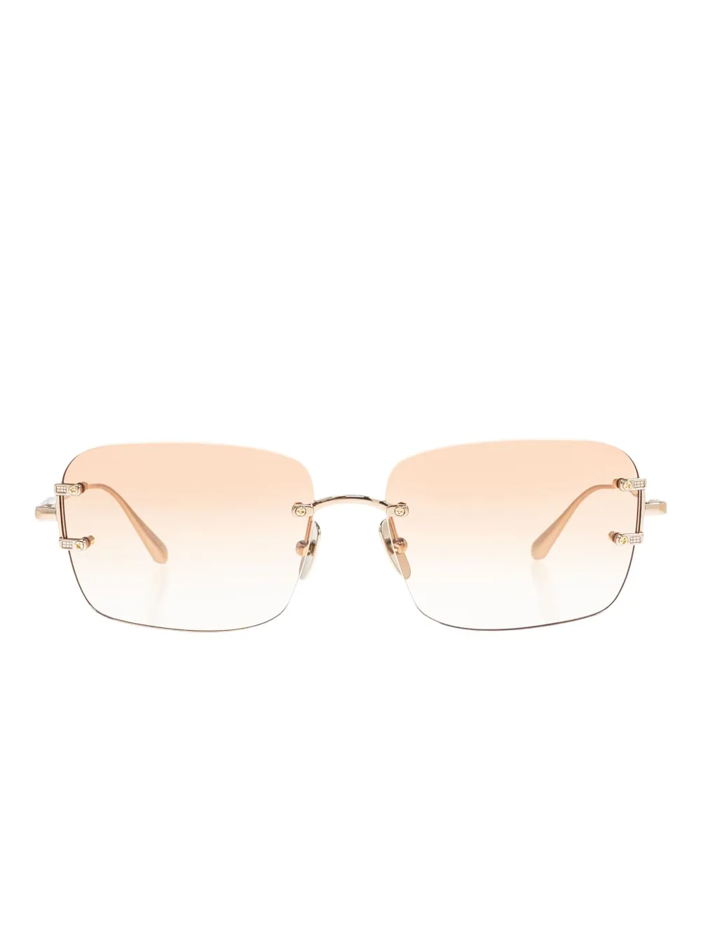 Linda Farrow Sonnenbrille mit eckigem Gestell - Gold