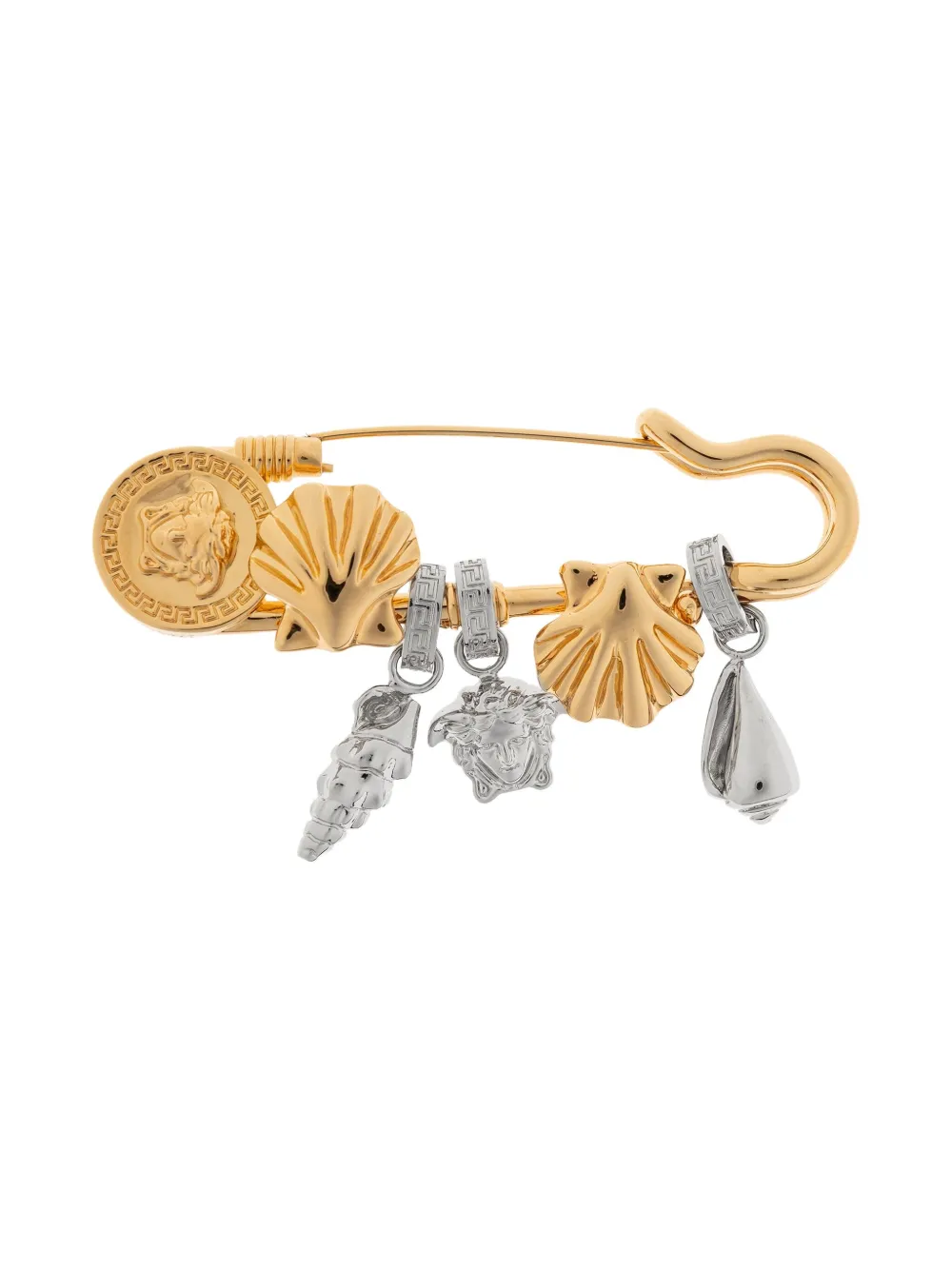 Versace Crystal Icons De La Mer brooch - ゴールドトーン Versace Crystal Icons De La Mer brooch - ゴールドトーン