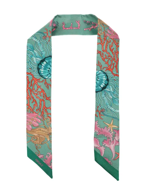 Versace mascada de seda con estampado Underwater Barocco