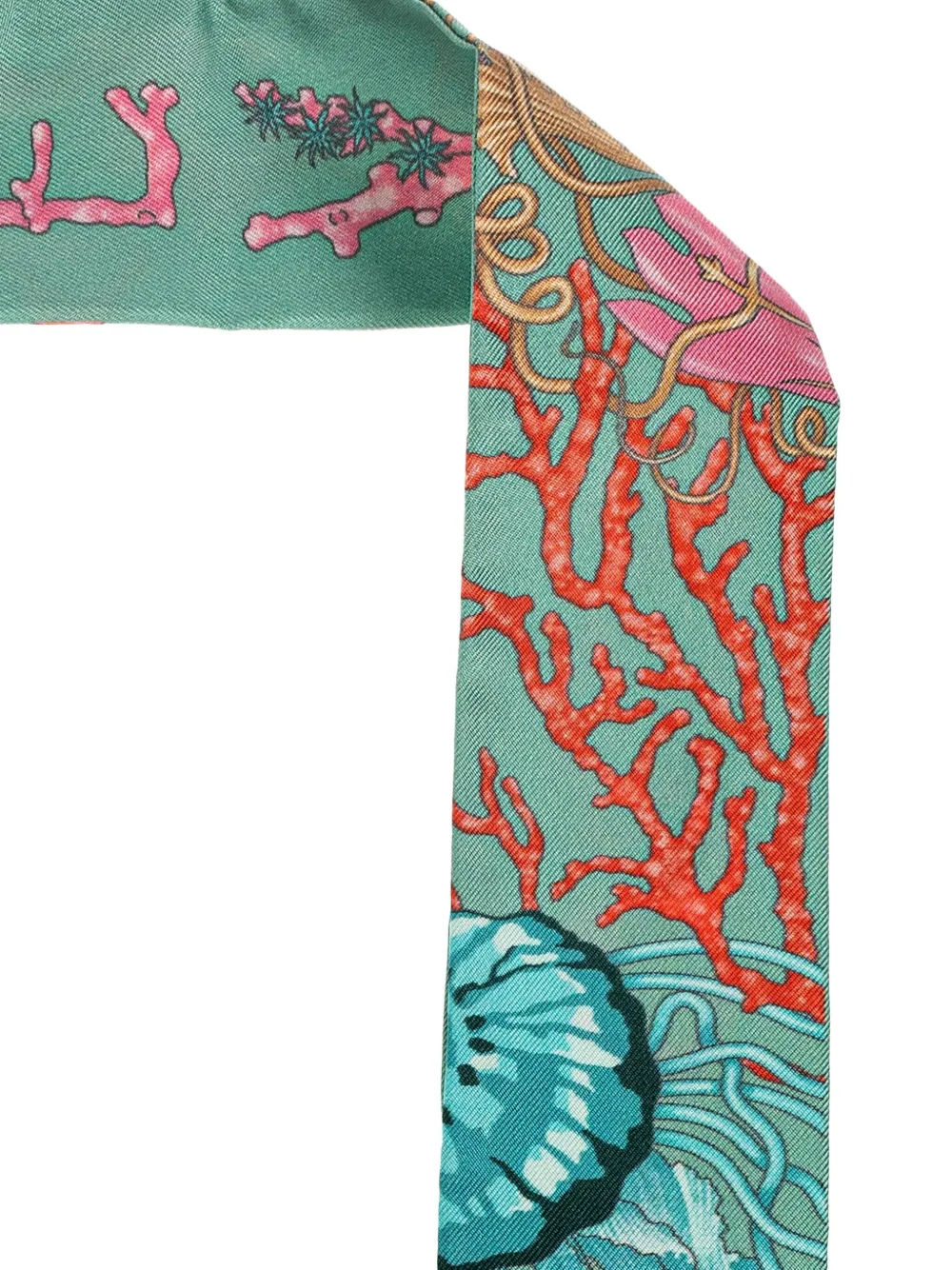 Versace Zijden sjaal met Underwater Barocco-print Groen