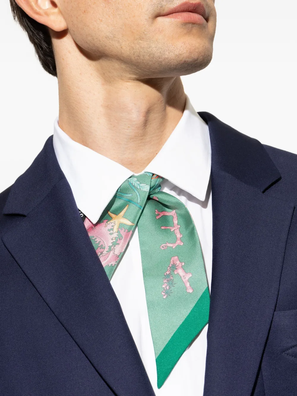 Versace Zijden sjaal met Underwater Barocco-print Groen