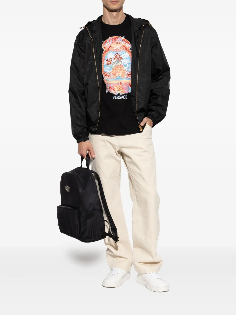 Versace Dive In Crest T-shirt - Zwart