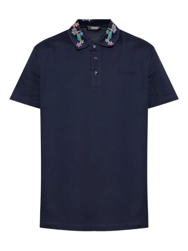 Tシャツ・カットソー [VERSACE] Embroidered V-Emblem Polo Shirt L~3XL Embroidered V-Emblem Polo Shirt | VERSACE