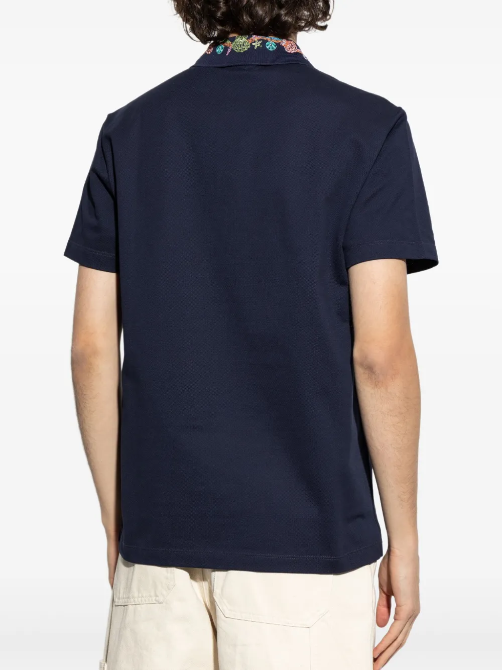 Versace Poloshirt met geborduurd logo Blauw