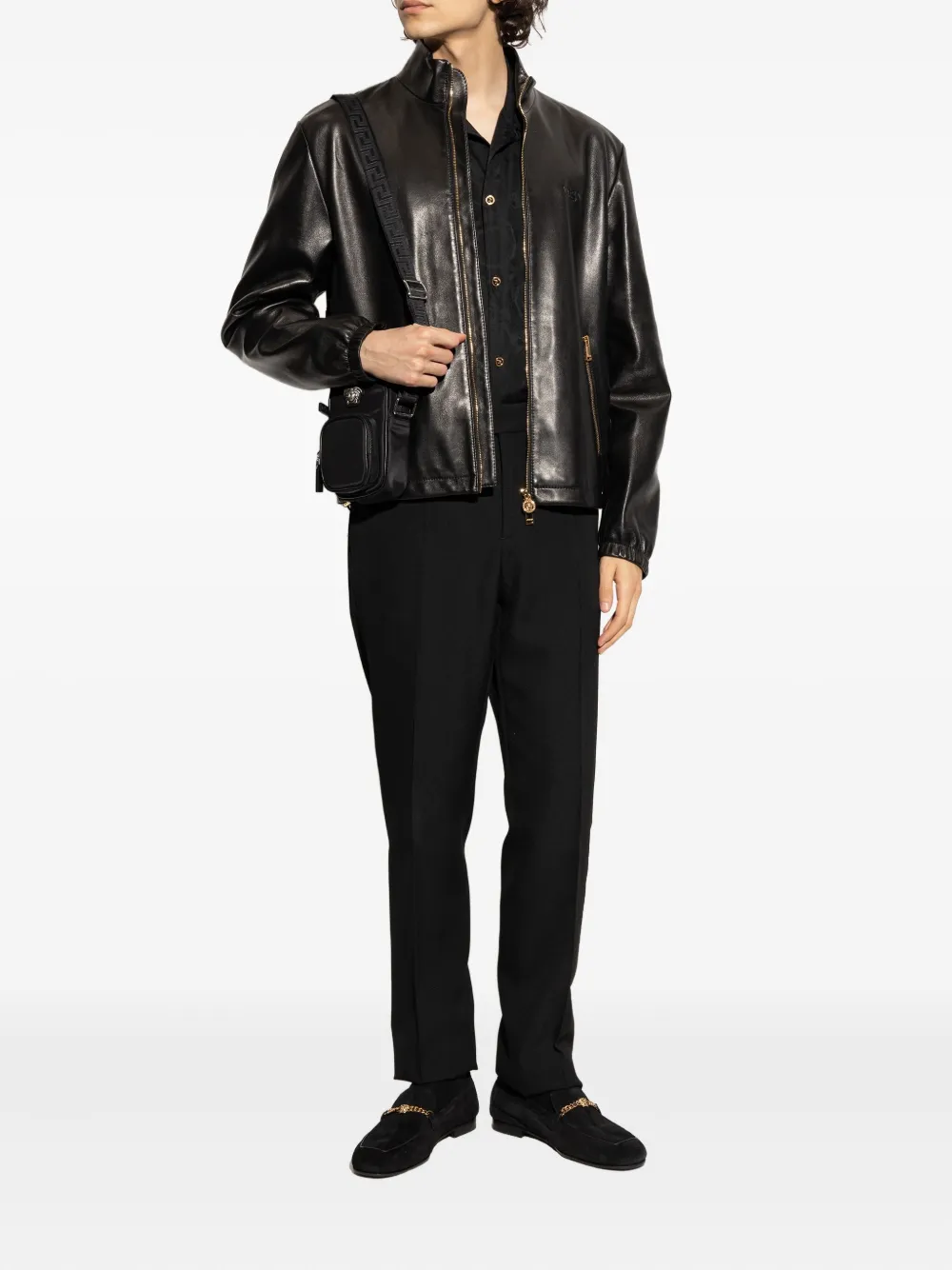 Versace Medusa suede loafers Black