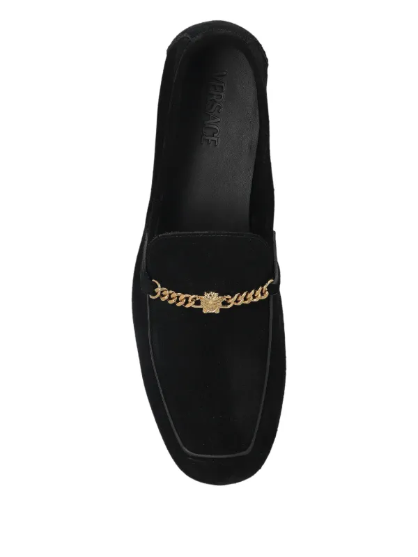 Versace Medusa Suede Loafers | Black | FARFETCH display picture 1