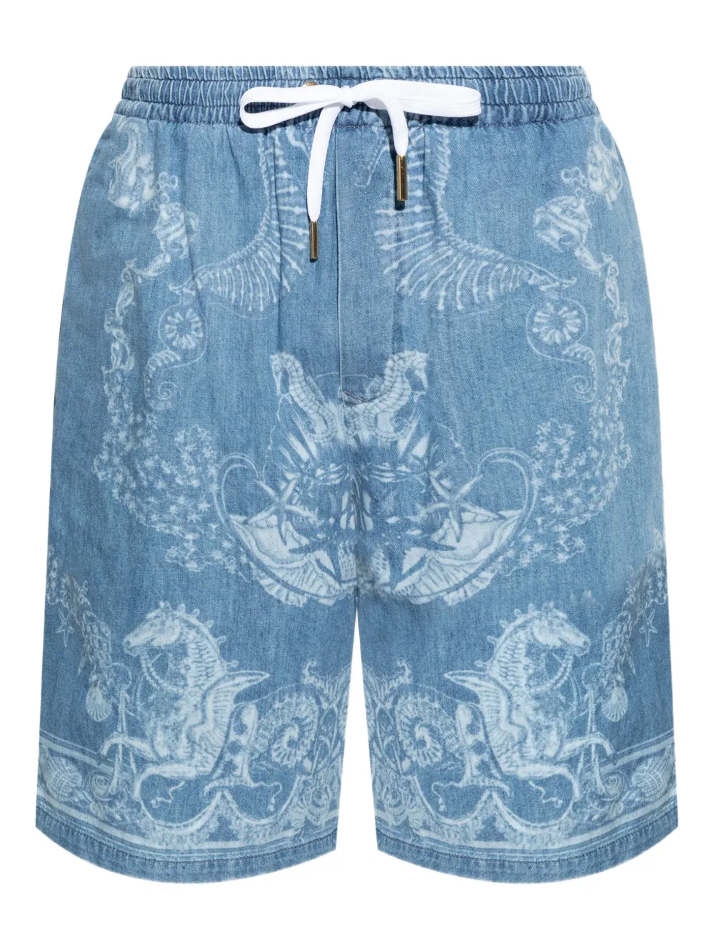 Versace Barocco Sea denim shorts Blauw