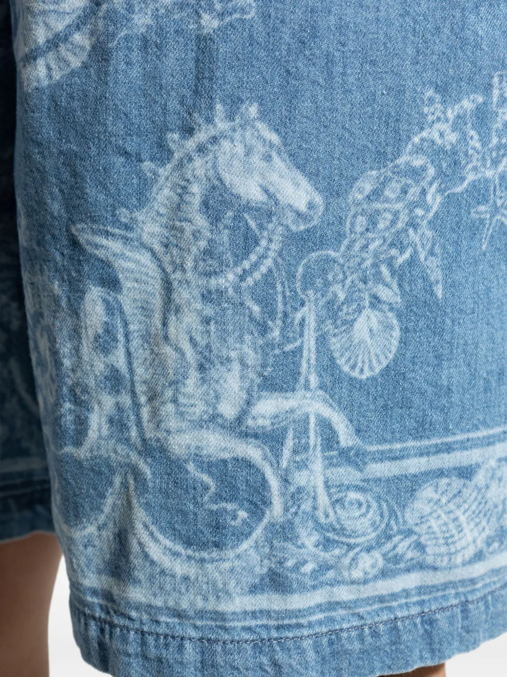 Versace Barocco Sea denim shorts Blauw