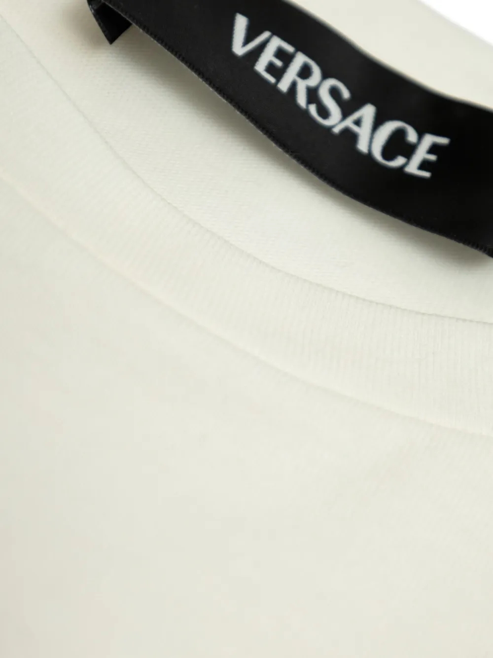 Versace Kids Cropped T-shirt met Barocco-logo Wit