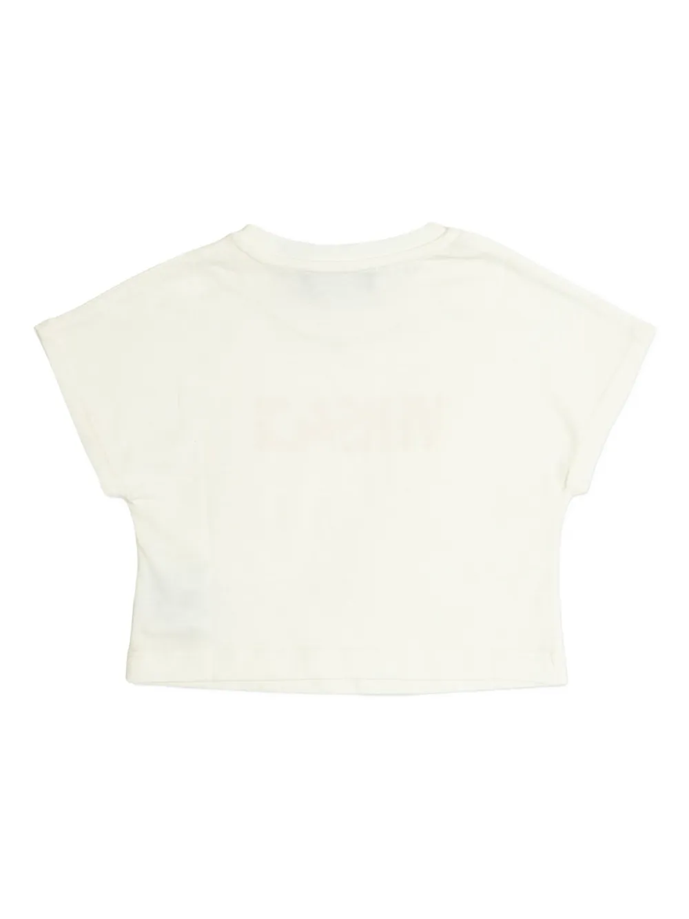 Versace Kids Cropped T-shirt met Barocco-logo Wit