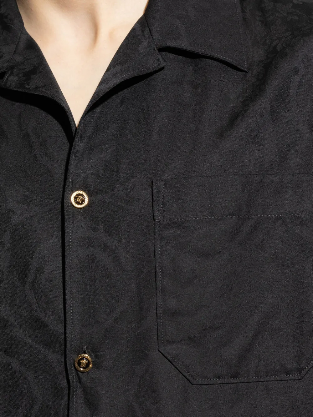 Versace Overhemd met Barocco jacquard Zwart
