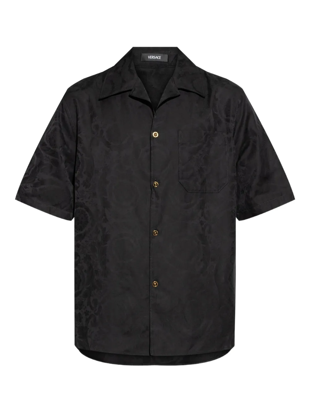 Versace Overhemd met Barocco jacquard Zwart