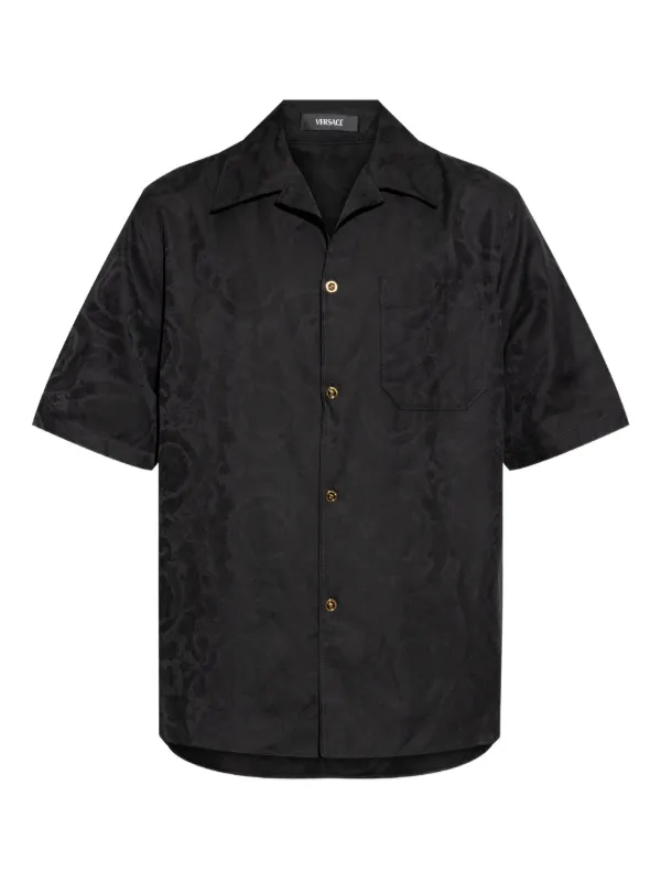 Versace Barocco-jacquard Shirt Black FARFETCH IN