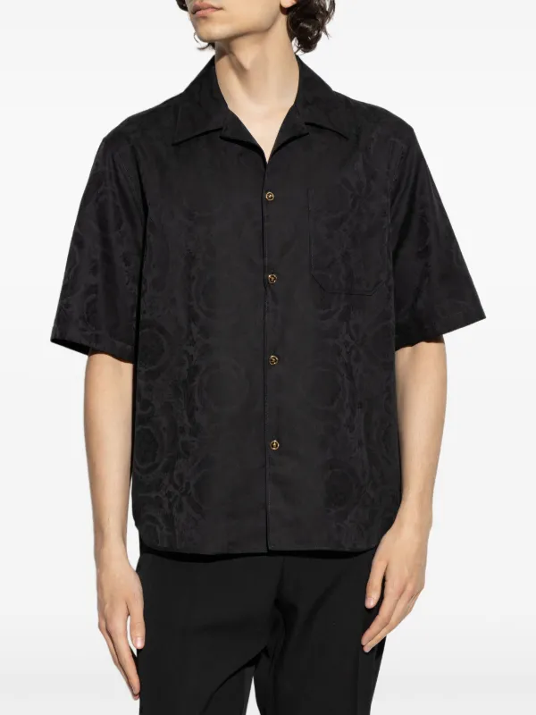 Versace Barocco-jacquard Shirt | Black | FARFETCH