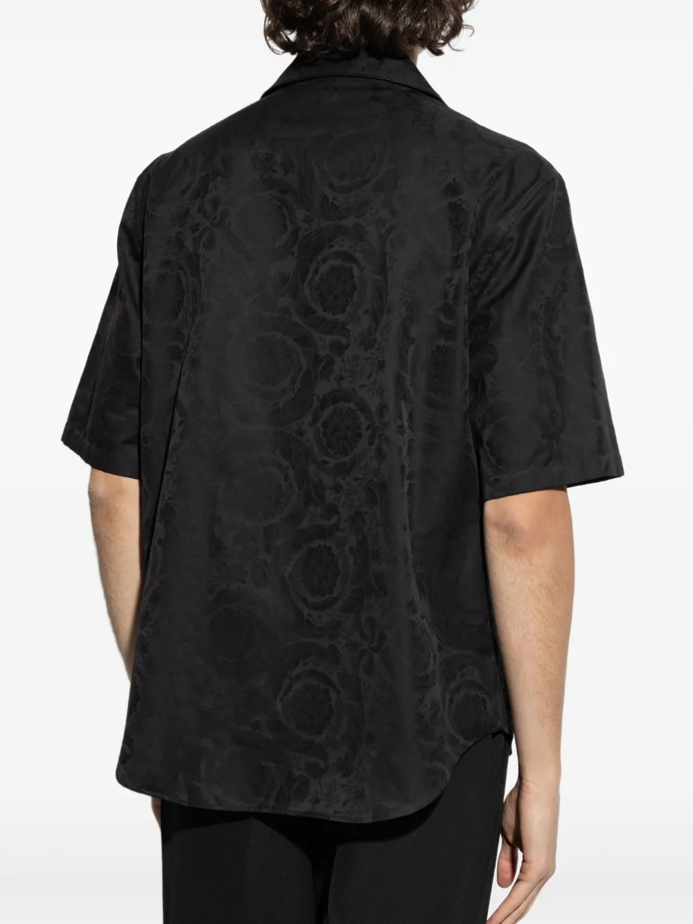 Versace Overhemd met Barocco jacquard Zwart