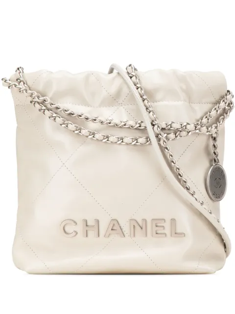 CHANEL Pre-Owned 2021-2025 Mini Shiny Calfskin 22 Handbag satchel