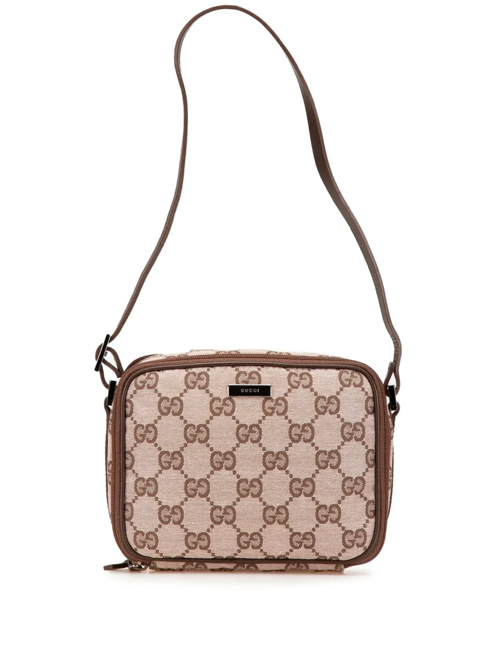 Pre-owned Gucci 20th Century Gg Canvas Double Zip Shoulder Bag
