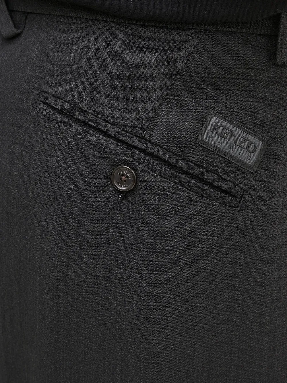 Kenzo pleated cuffed-hem trousers Zwart