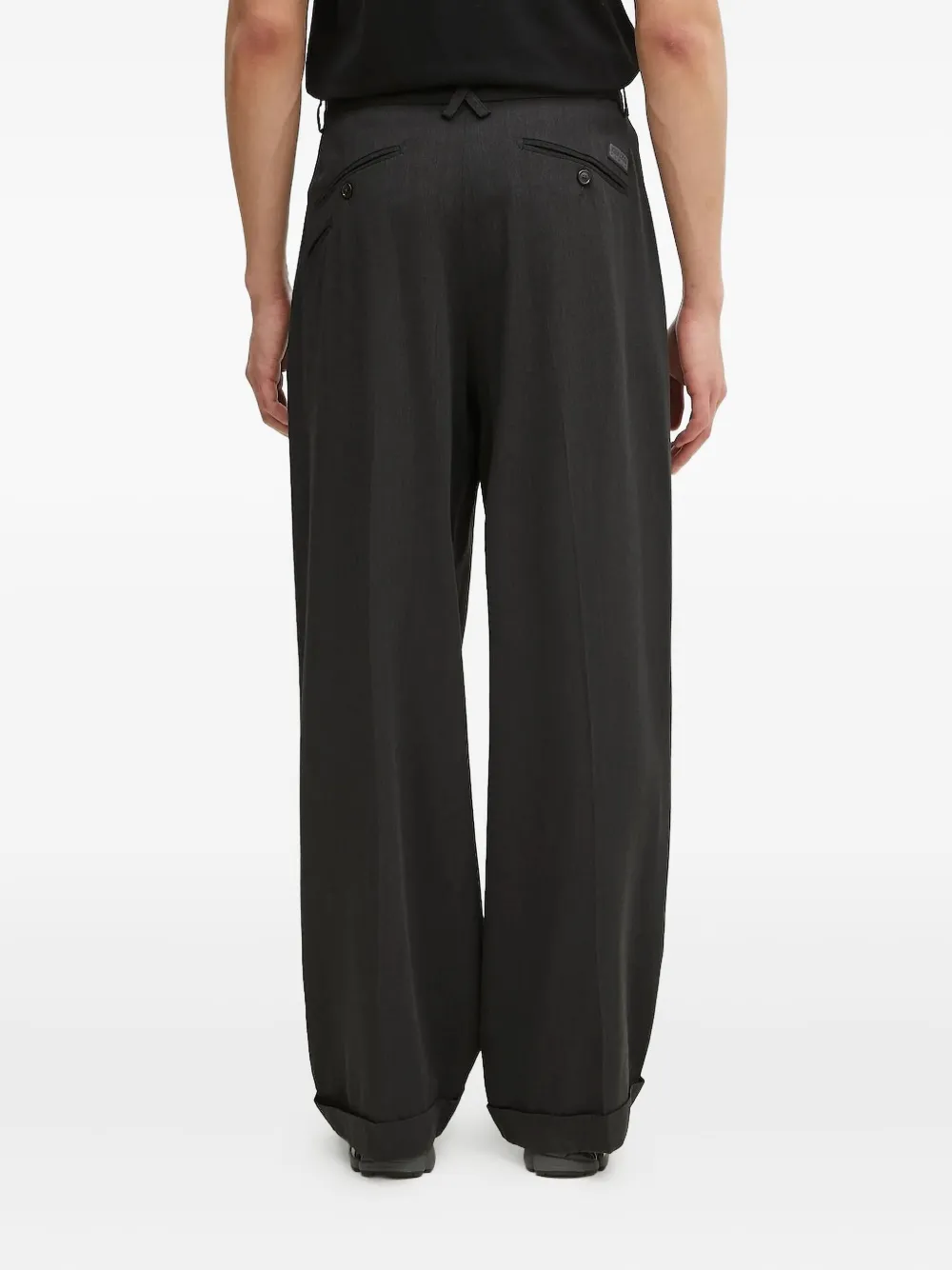 Kenzo pleated cuffed-hem trousers Zwart