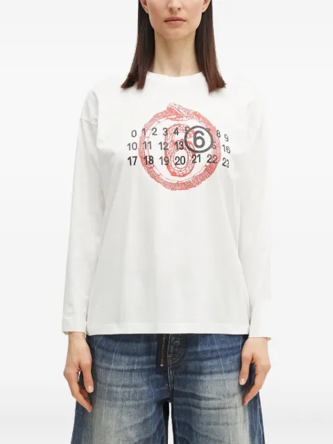 MM6 Maison Margiela Langarmshirt mit Nummern-Motiv