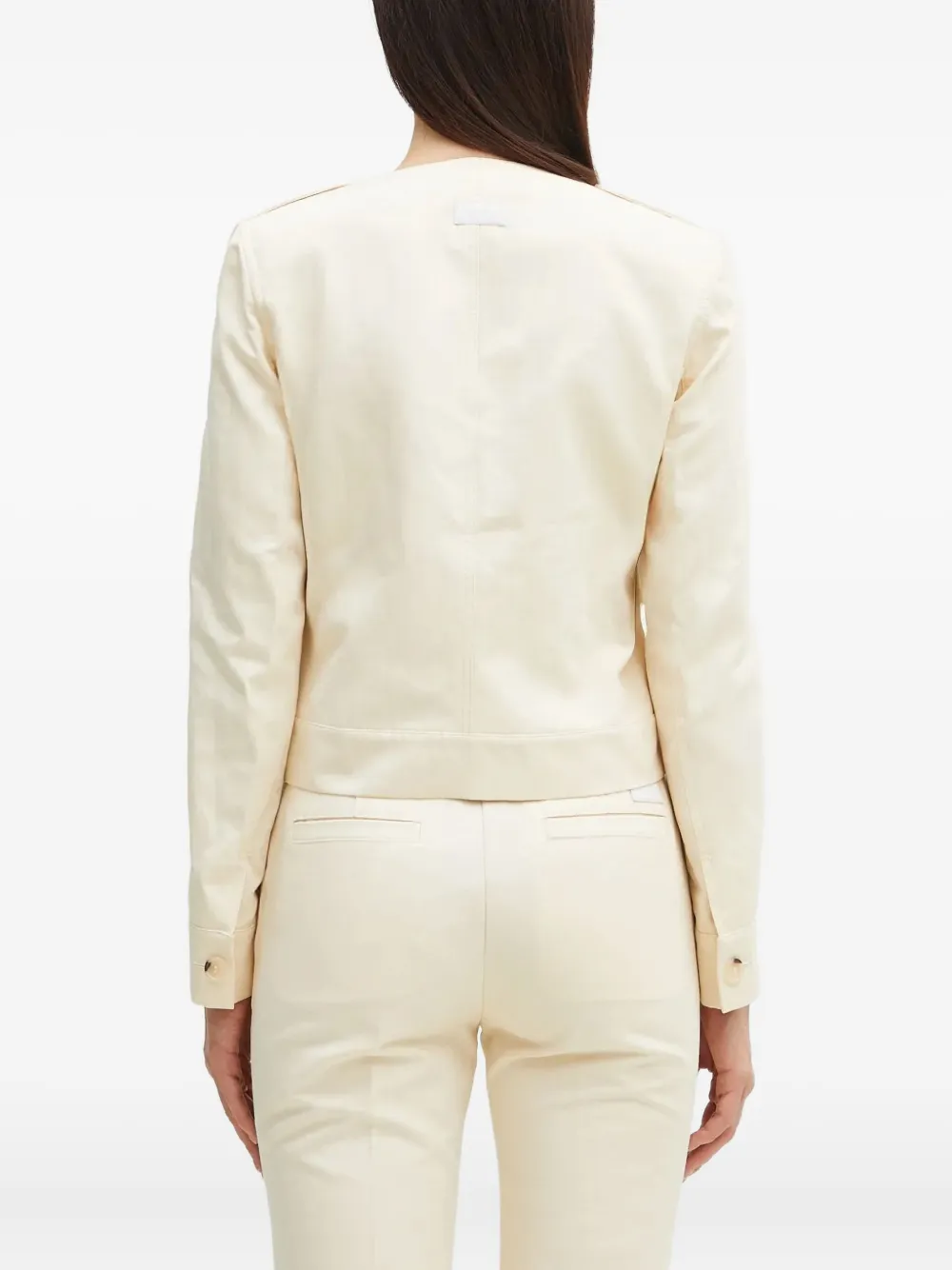 Kenzo Katoenen kraagloos jack Beige