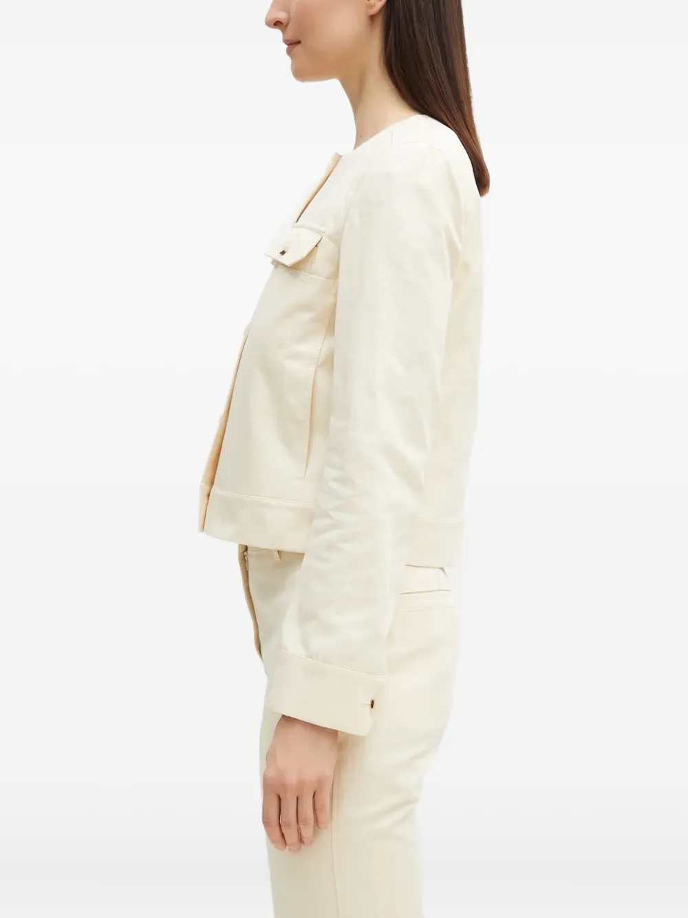 Kenzo Katoenen kraagloos jack Beige