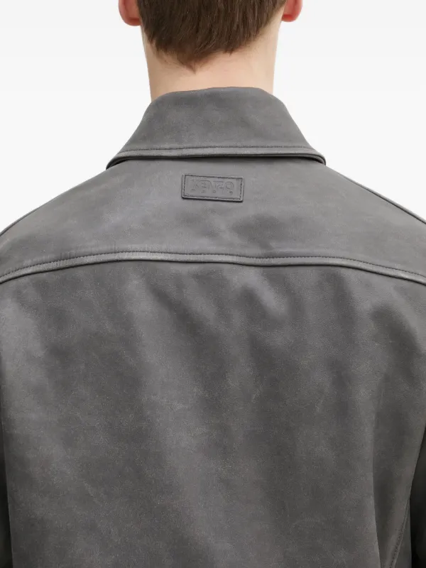 Kenzo レザージャケット | グレー | FARFETCH JP