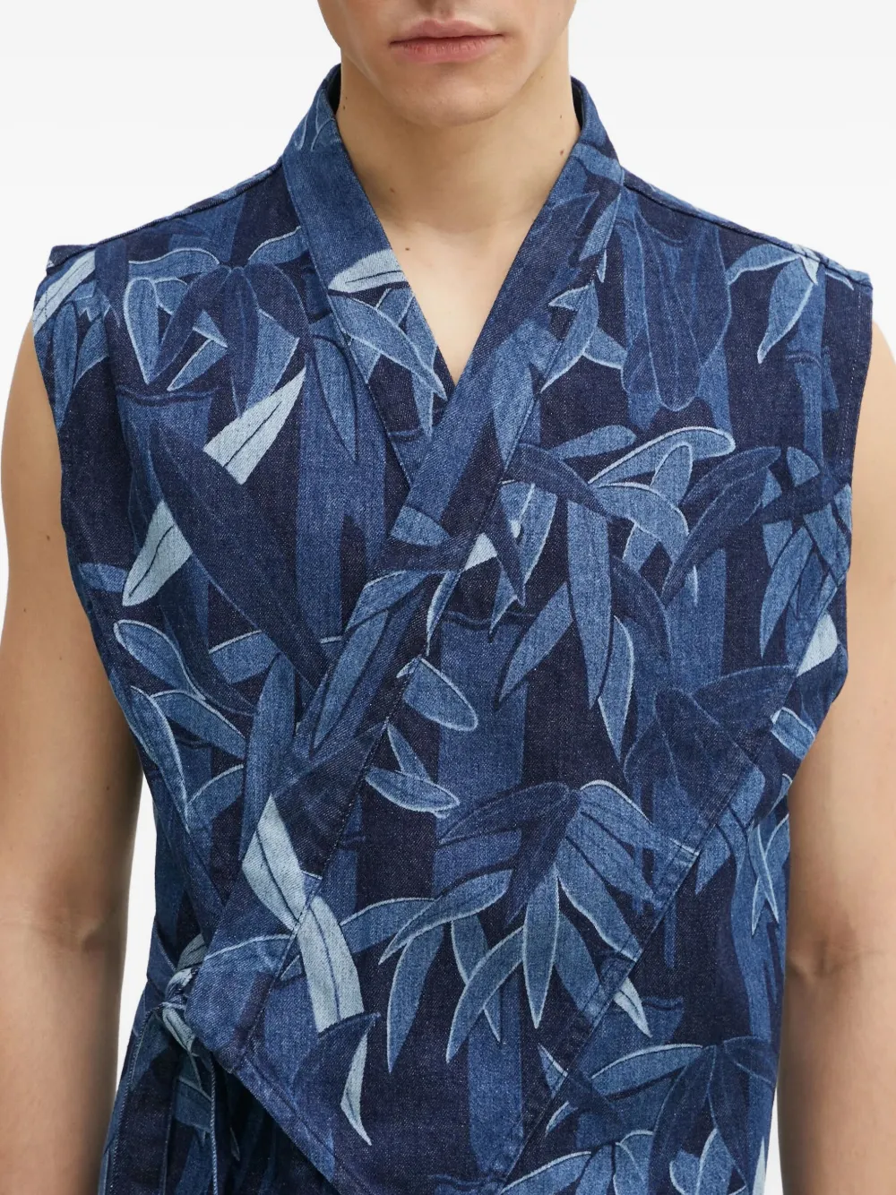 Kenzo Chiku-Rin gilet met camouflageprint Blauw