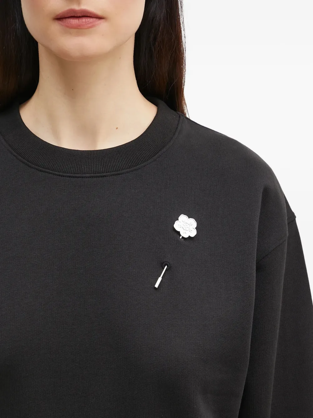 Kenzo flower-pin sweatshirt Zwart