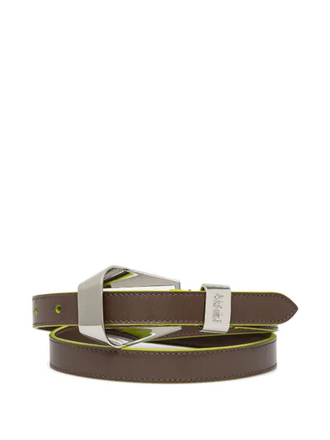 Kenzo Ribbon metallic-buckle leather belt